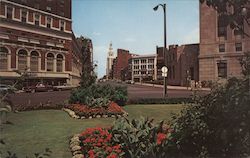 Statler Hilton and State Building Postcard