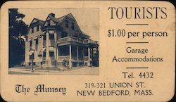 The Munsey Tourist Boarding House New Bedford, MA Other Ephemera Ephemera Ephemera