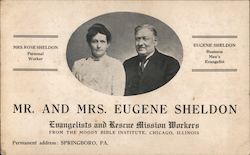 Mr. and Mrs. Eugene Sheldon, Evangelists and Rescue Mission Workers Religious Postcard Postcard Postcard