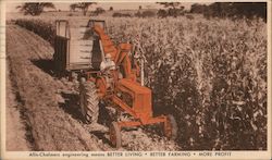 Allis-Chalmers engineering means better living, better farming, more profit - A tractor with a forage harvester Postcard