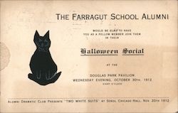 Black Cat Halloween Social - Farragut School Alumni Chicago, IL Postcard Postcard Postcard