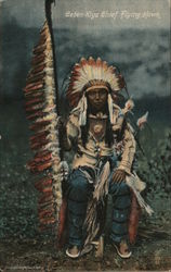 Ceten-Kiya Chief Flying Hawk Native Americana Postcard Postcard Postcard