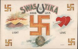 Swastika Good Luck Light Life Love Swastikas Postcard Postcard Postcard