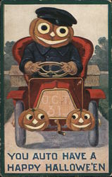 You Auto Have a Happy Hallowe'en Halloween Postcard Postcard Postcard