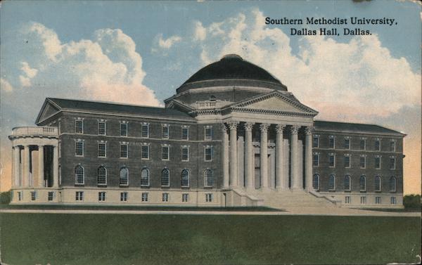 Southern Methodist University Dallas Hall Texas Postcard 