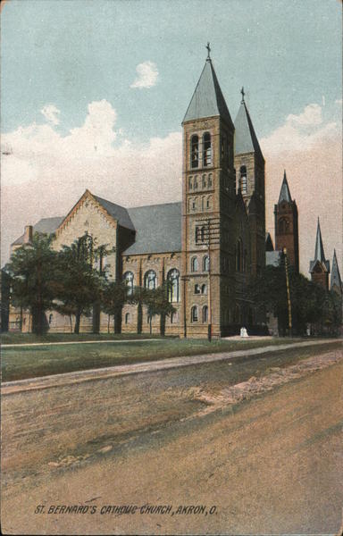 St. Bernard's Catholic Church Akron, Oh Postcard