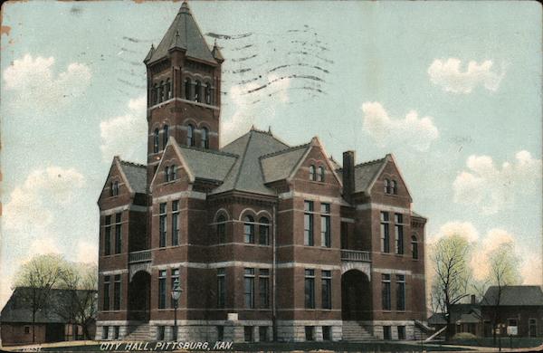 City Hall Pittsburg, KS Postcard