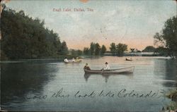 Boating on Exall Lake Postcard