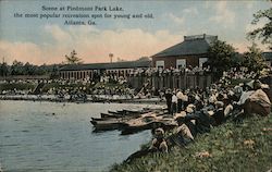 Scene at Piedmont Park Lake Atlanta, GA Postcard Postcard Postcard