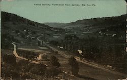 Valley Looking Northwest from Wilcox Postcard