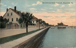 Sea Wall and Water Front Postcard