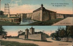 Two of the Oldest Relics - Old Fort Marion and Old City Gates St. Augustine, FL Postcard Postcard Postcard