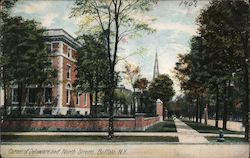 Corner of Delaware and North Streets Postcard