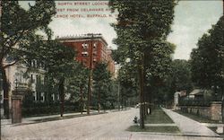 North Street Looking West from Delaware Ave, Lenox Hotel Buffalo, NY Postcard Postcard Postcard