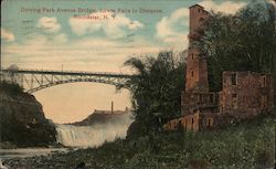 Driving Park Avenue Bridge, Lower Falls in Distance Rochester, NY Postcard Postcard Postcard