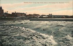 Genesee River During High Water, Dam in the Background Postcard