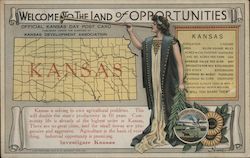 Official Kansas Day Postcard "The Land of Opportunities" Postcard