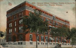 General Offices, Atchison, Topeka & Santa Fe Railway Co. Kansas Postcard Postcard Postcard