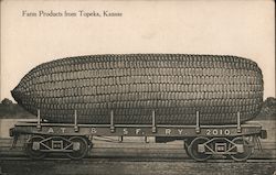 Giant Ear of Corn, A.T. & S.F. Railway - Farm Products from Topeka Postcard