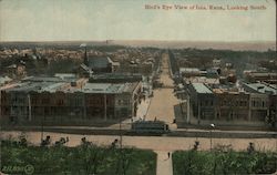 Bird's Eye View Looking South Iola, KS Postcard Postcard Postcard