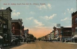 Main St. Looking South from 2nd St. Postcard