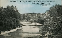 Main Street Bridge Over Marais des Cygnes Postcard