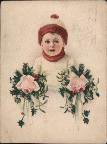 Boy with horticultural arrangements Czechoslovakia Eastern Europe Postcard