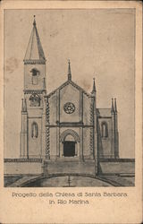 Progetto della Chiesa di Santa Barbara in Rio Marina Postcard