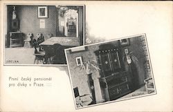 Prvni cesky pensionat pro divky v Praze Czech Republic Eastern Europe Postcard Postcard Postcard