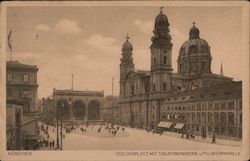 Odeonsplatz mit Theatinerkirche u. Feldherrnhalle Munich, Germany Postcard Postcard Postcard