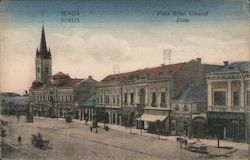 Turda. Piata Mihai Viteazul Foter Postcard