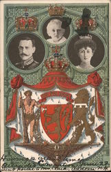 Norwegian Royals and Coat of Arms Postcard