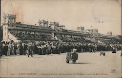 Paris-Sportif. - Champ de Courses de Longchamp, les Tribunes, vue prise de la Pelouse France Postcard Postcard Postcard