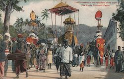 The procession of the Holy Relic of the tooth (The Kandy Perahera) Ceylon Sri Lanka Southeast Asia Postcard Postcard Postcard