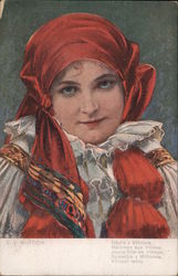 C.V. Muttich - Girl from Vlcnov Postcard