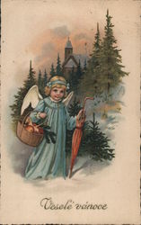 Vesele Vanoce Angels Postcard Postcard Postcard