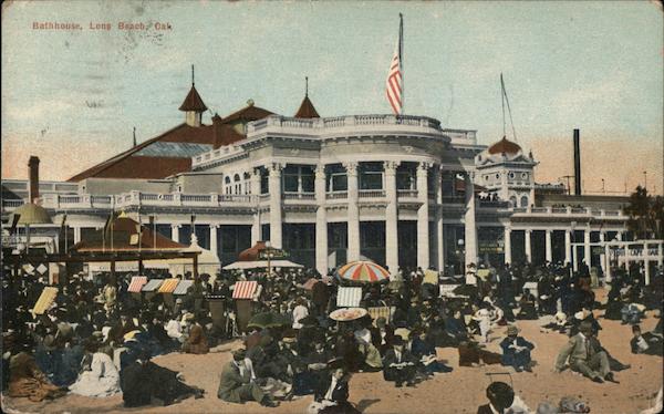 Bathhouse Long Beach, CA Postcard