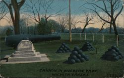 Cannon in Riverside Park Wichita, KS Postcard Postcard Postcard