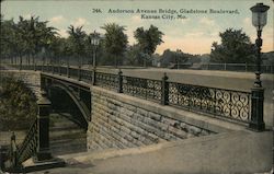 Anderson Avenue Bridge, Gladstone Boulevard Kansas City, MO Postcard Postcard Postcard