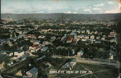 Birds Eye View Erie, PA Postcard Postcard Postcard