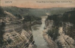 Portage Bridge from Inspiration Point, Letchworth Park. Hunt, NY Postcard Postcard Postcard