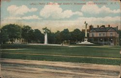 Public Library and Soldier's Monument Ogdensburg, NY Postcard Postcard Postcard