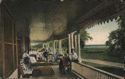 View of Veranda, Lighthouse Point Hotel Chautauqua Lake, NY Postcard Postcard Postcard