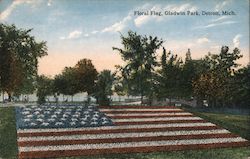 Floral Flag, Gladwin Park Detroit, MI Postcard Postcard Postcard