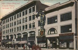 Union Block and Crescent Theatre Postcard