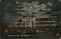 Auditorium by Night Long Beach, CA Postcard Postcard Postcard