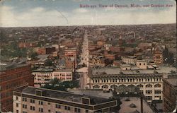 Birds-eye View of Detroit, Mich., out Gratiot Ave. Michigan Postcard Postcard Postcard