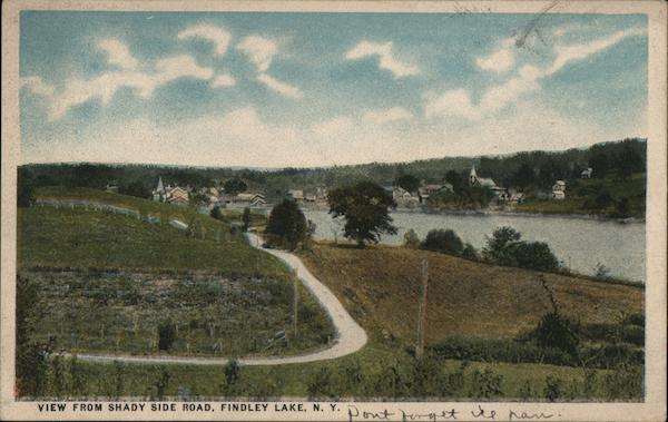 View From Shady Side Road Findley Lake, NY Postcard