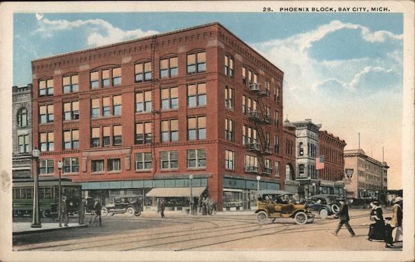 Phoenix Block Bay City, MI Postcard