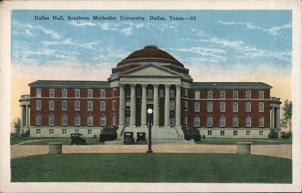 Dallas Hall Southern Methodist University Texas Postcard 